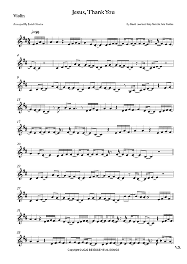 Jesus, Thank You (arr. Josiel Oliveira)