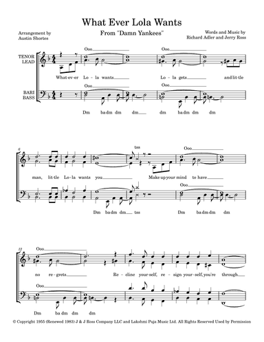 Whatever Lola Wants (lola Gets) (arr. Austin Shortes)