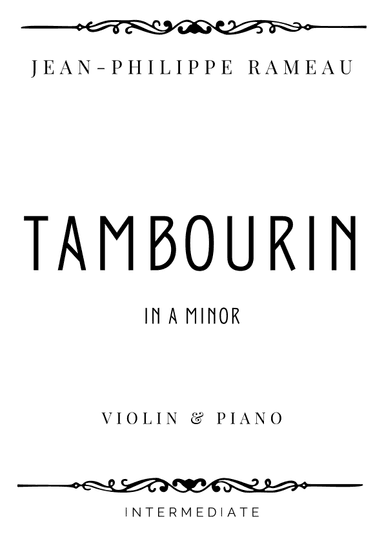 Rameau - Tambourin in A minor - Intermediate (arr. Piacere Music Sheets)