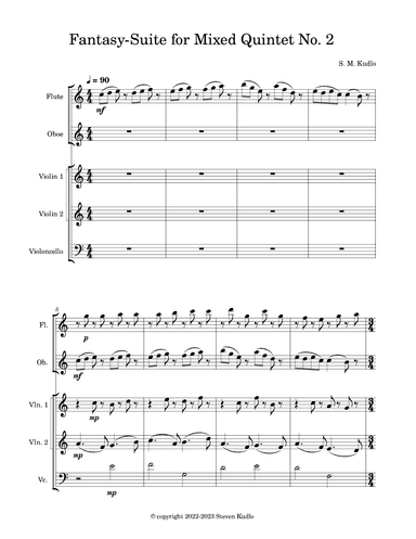 Fantasy-Suite for Mixed Quintet No. 2