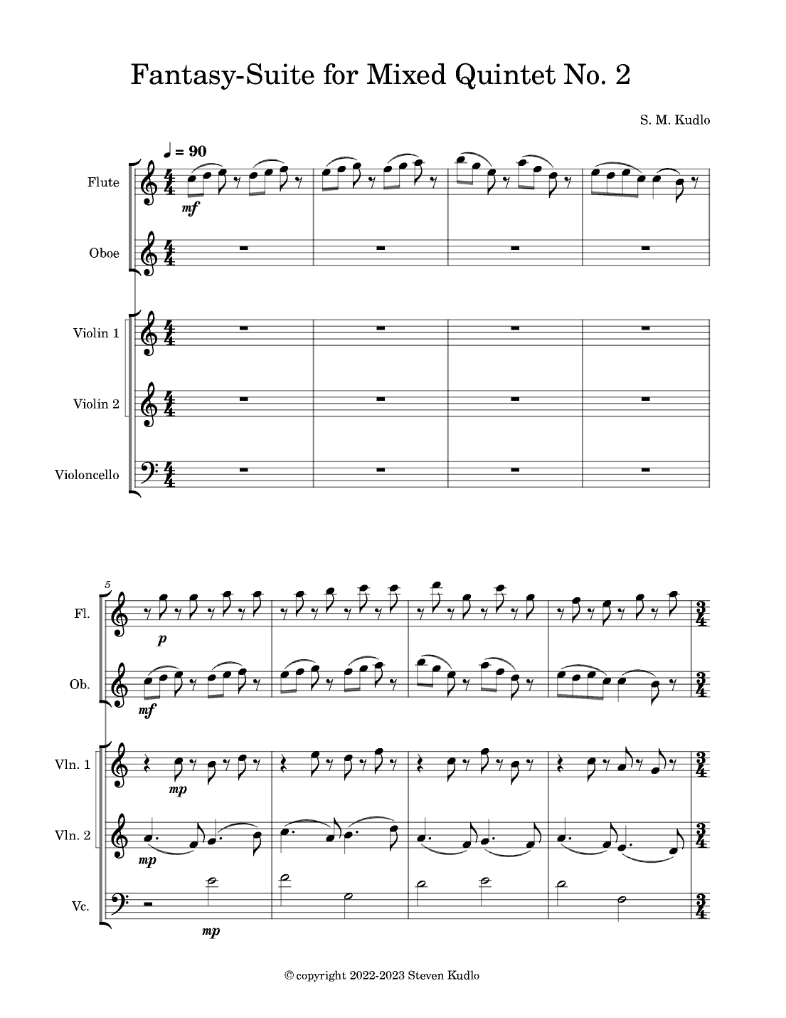 Fantasy-Suite for Mixed Quintet No. 2