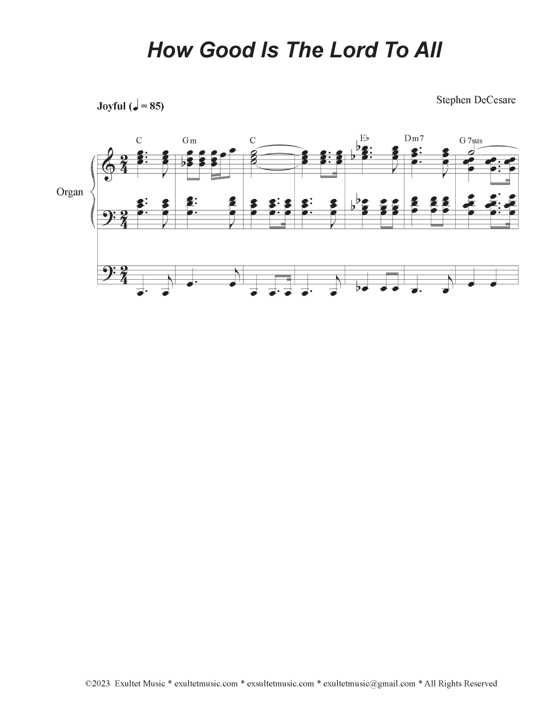 How Good Is The Lord To All (Unison choir)