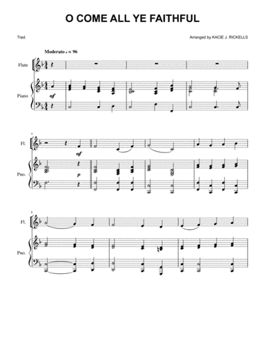 O Come All Ye Faithful - Flute and Piano (arr. Kacie J. Rickells)