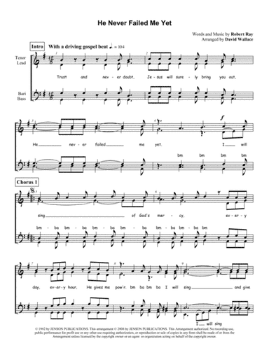 He Never Failed Me Yet (arr. David Wallace)