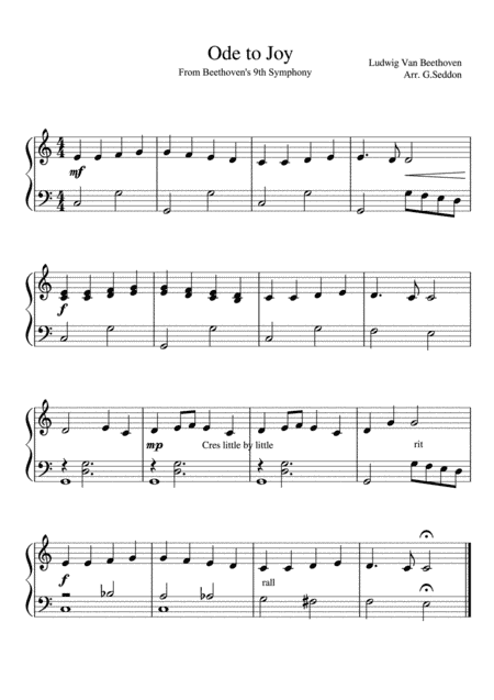 Ode to Joy (Beethoven's 9th Symphony) (arr. Glenn Seddon)