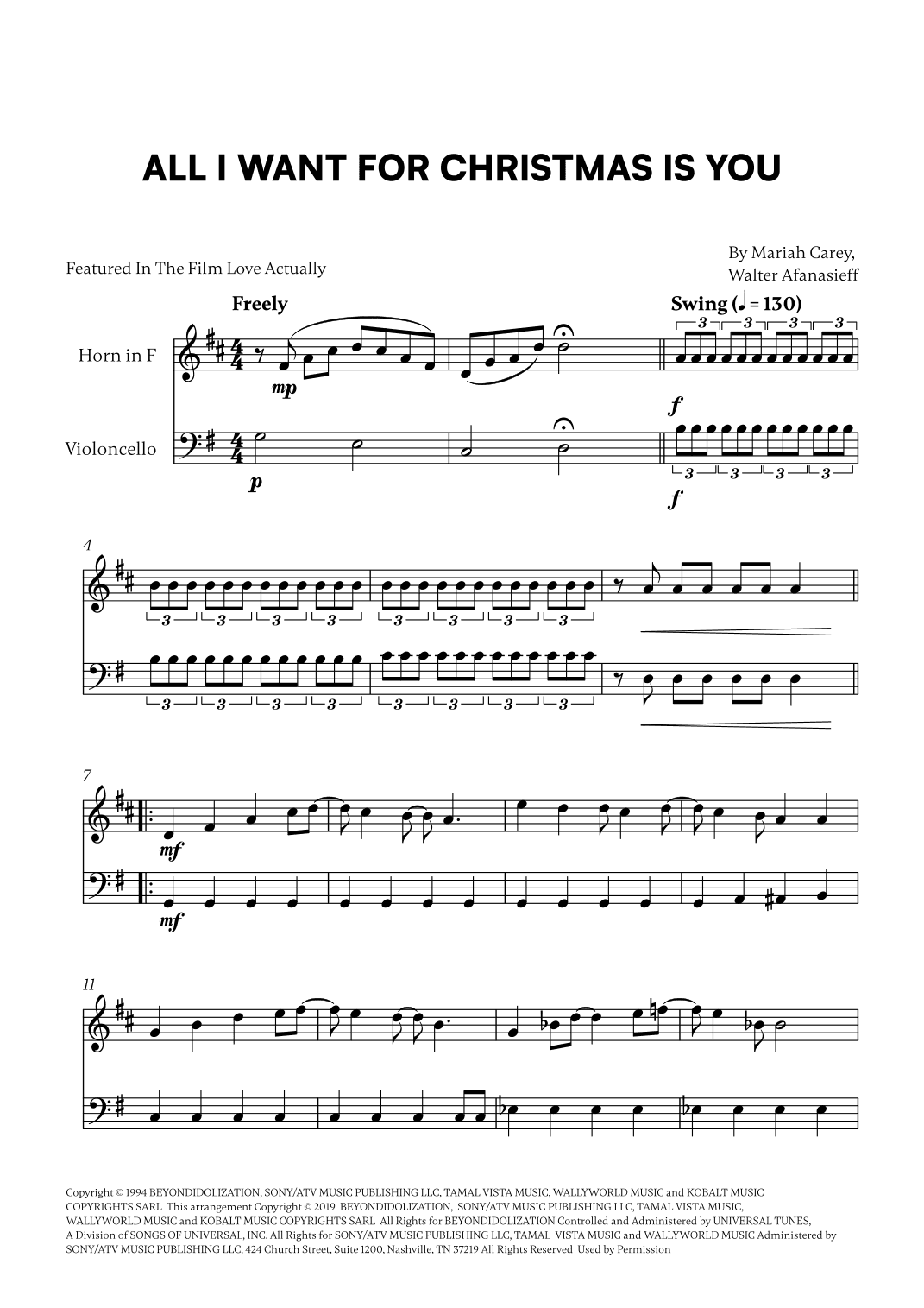 All I Want For Christmas Is You (arr. Cadenza Editions)
