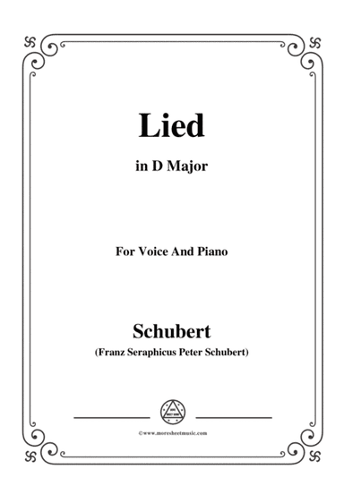 Schubert-Lied,in D Major,for Voice&Piano (arr. MSM)