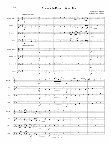 Alleluia In Resurrectione Tua arranged for brass octet (arr. David Warin Solomons)