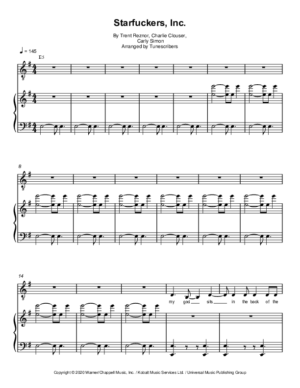 Starfuckers, Inc. (arr. Tunescribers)