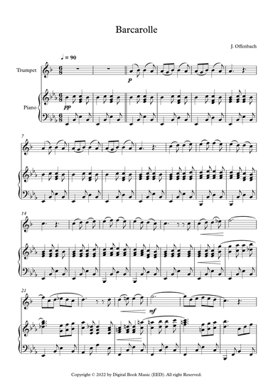 Barcarolle - Jacques Offenbach (Trumpet + Piano) (arr. Digital Book Music)