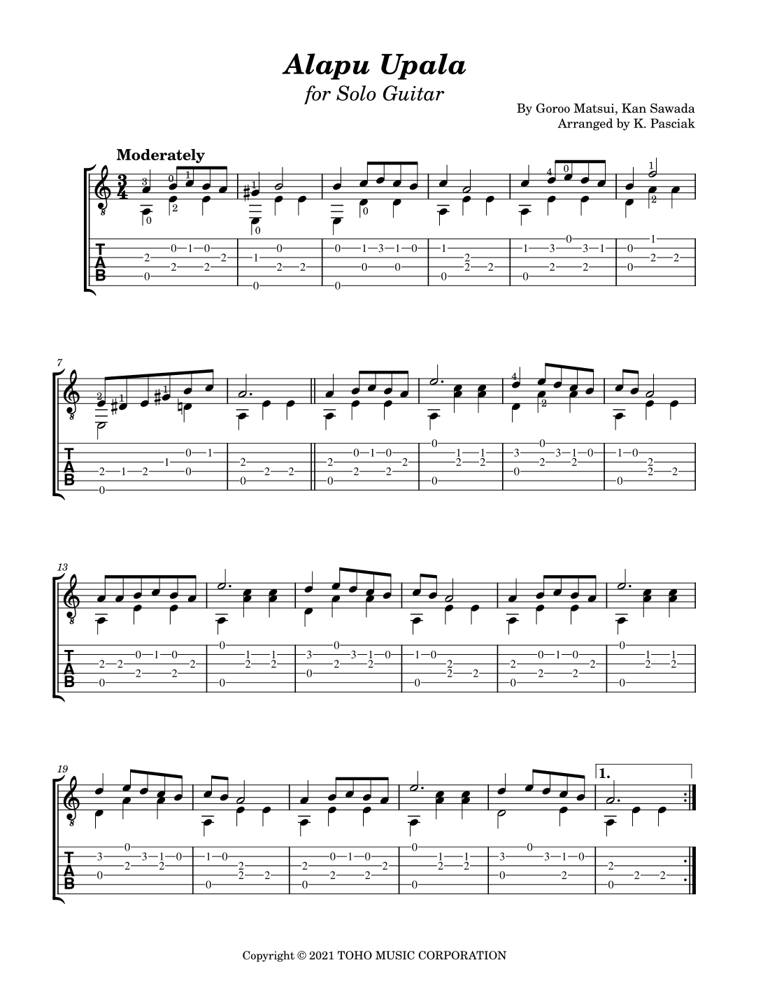 Alapu Upala (arr. Kenneth Pasciak)