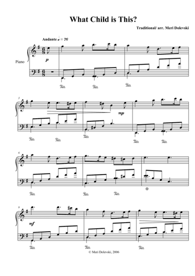 What Child is This? (Greensleeves) (arr. Meri Dolevski)