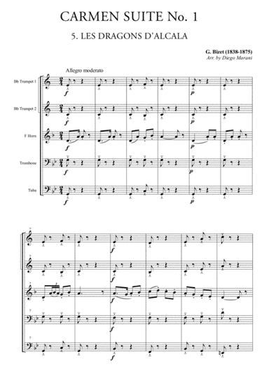 Les Dragons d'Alcala from "Carmen Suite" for Brass Quintet (arr. Diego Marani)