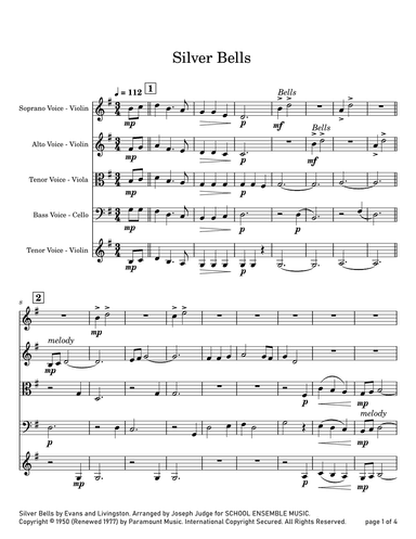 Silver Bells (arr. Joseph Judge)