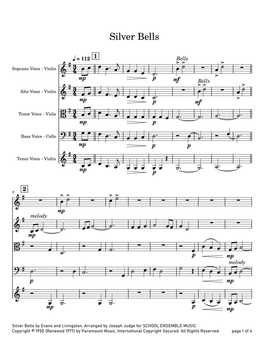 Silver Bells (arr. Joseph Judge)