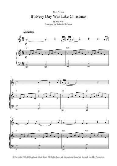 If Every Day Was Like Christmas (arr. Kaiserin Rebecca)