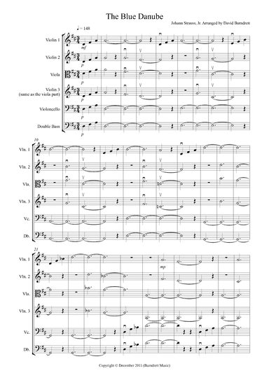 The Blue Danube for String Orchestra (arr. David Burndrett)