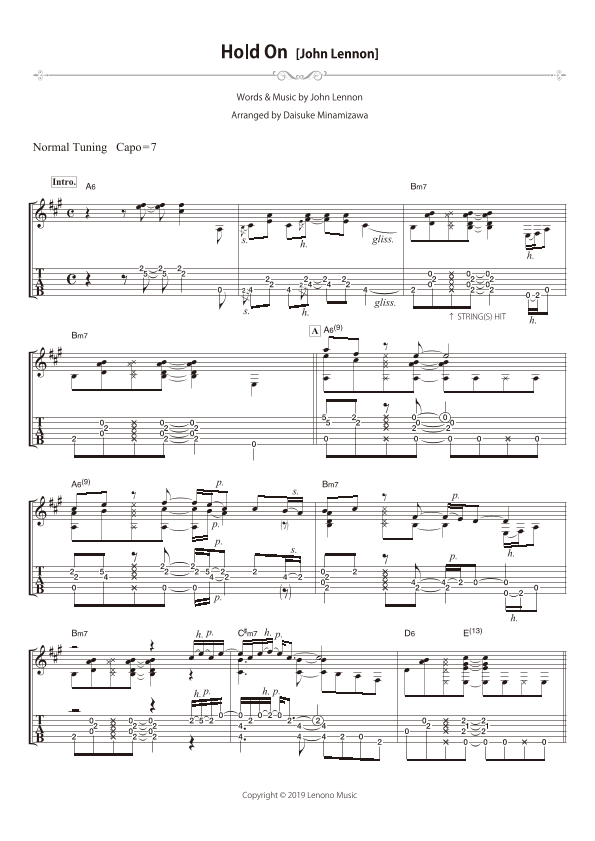 Hold On (arr. Daisuke Minamizawa)