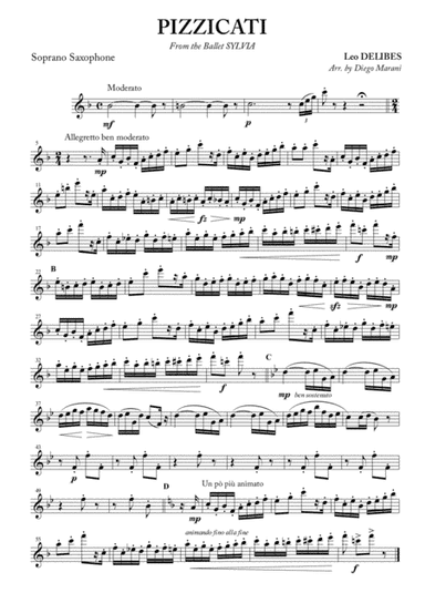 Pizzicati for Saxophone Quartet (arr. Diego Marani)