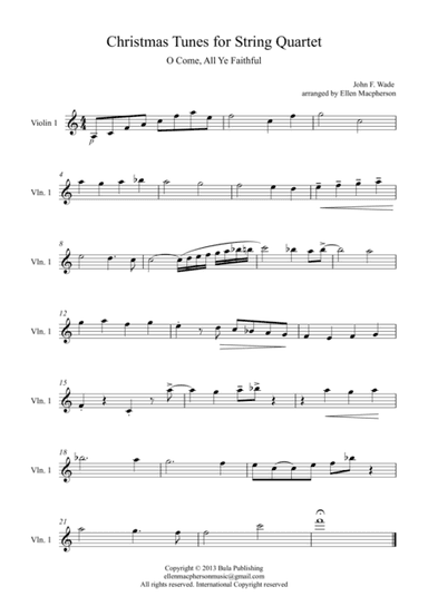 Christmas Tunes for String Quartet - O Come, All Ye Faithful - Violin 1 (arr. Ellen Macpherson)