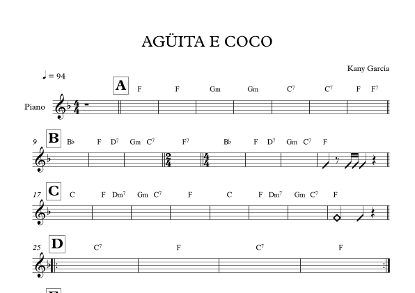 Aguita E Coco (arr. Mateo Aguilar)