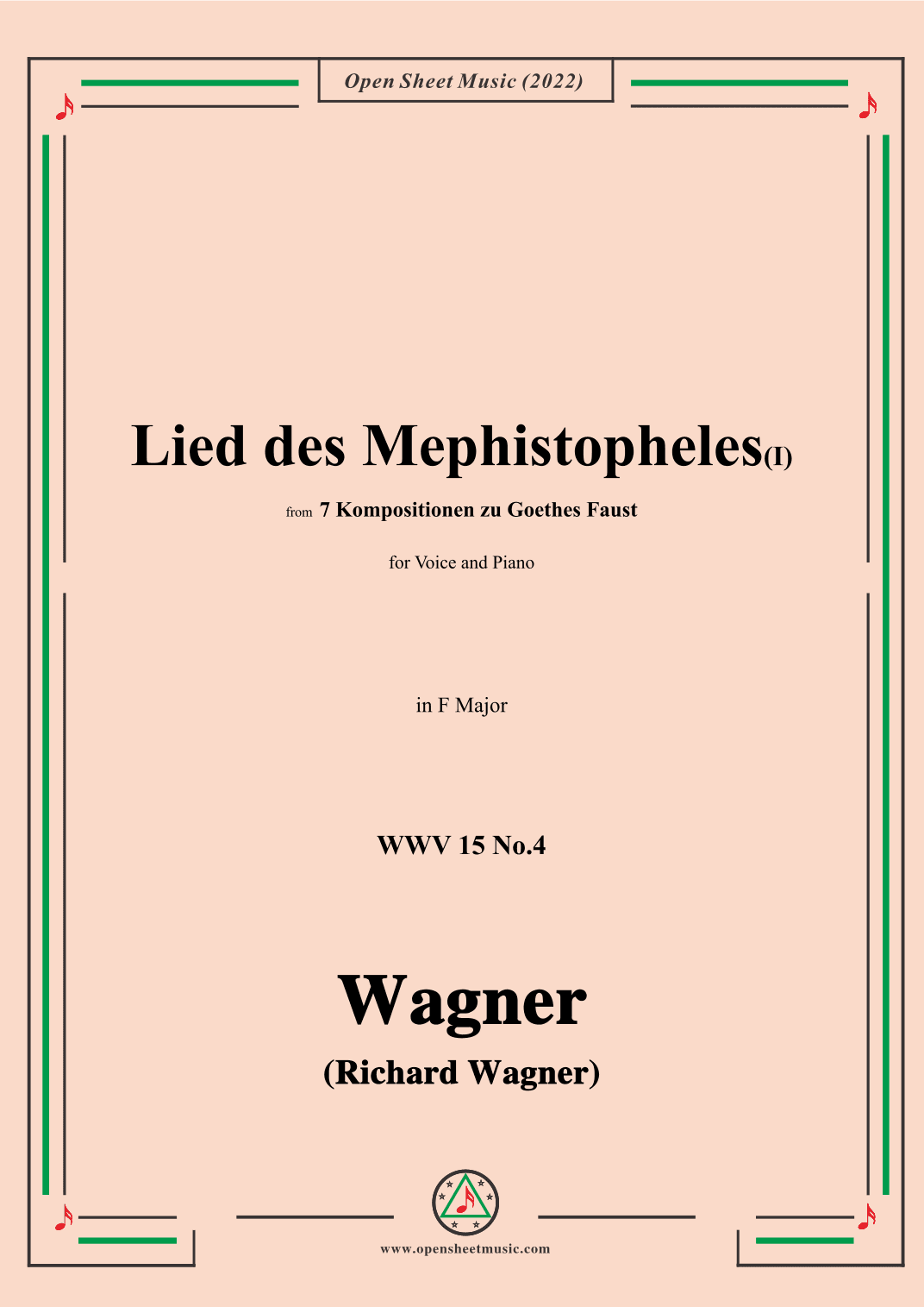 R. Wagner-Lied des Mephistopheles(I),in F Major,WWV 15 No.4 (arr. OSM Press)