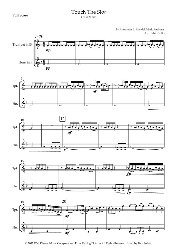 Touch The Sky (arr. Fabio Britto)