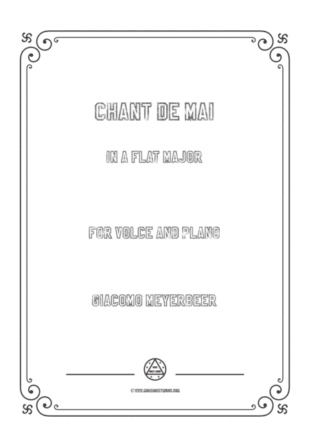 Meyerbeer-Chant de mai in A flat Major,for Voice and Piano (arr. MSM)