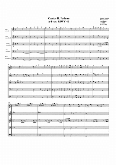 Paduan no.2 SSWV 40 (arrangement for 5 recorders) (arr. Gil Garty)