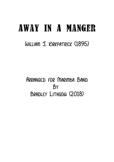 Away in a manger - Score Only (arr. Bradley Lithgow)