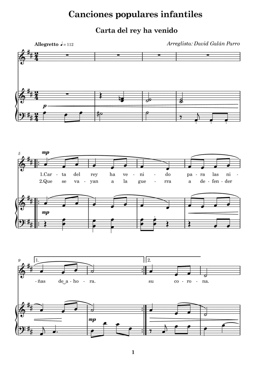 Carta del Rey ha venido (arr. Sergio Galan Parro)