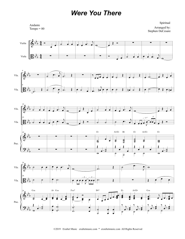 Were You There (Duet for Violin and Viola) (arr. Stephen DeCesare)