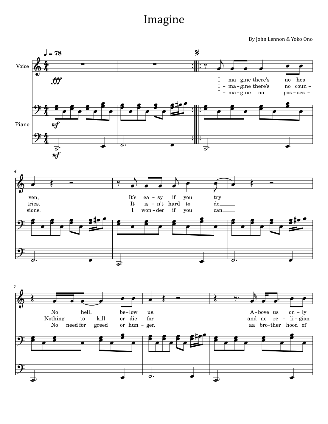 Imagine (arr. poon)
