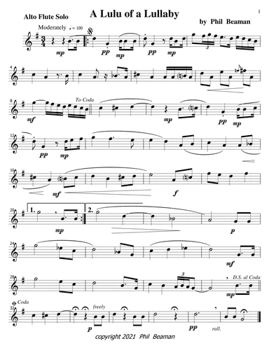 A Lulu of a Lullaby-alto flute solo