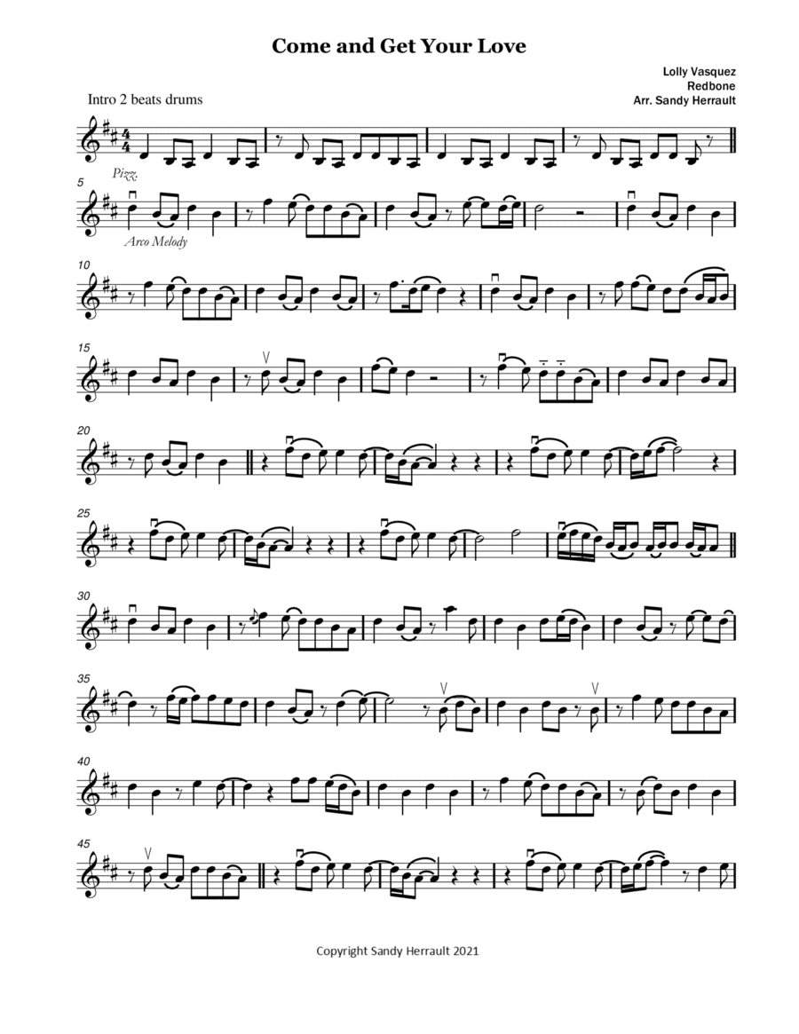 Come And Get Your Love (arr. Sandy Herrault)