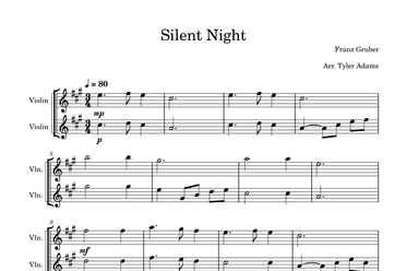 Silent Night (Violin Duet) (arr. Tyler Adams)