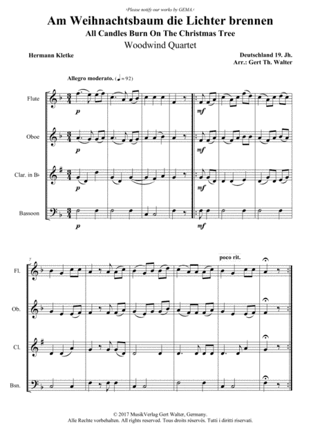 All Candles Burn On The Christmas Tree (arr. Gert Th. Walter)