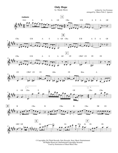 Only Hope (arr. Marco Polo C. Ignacio)