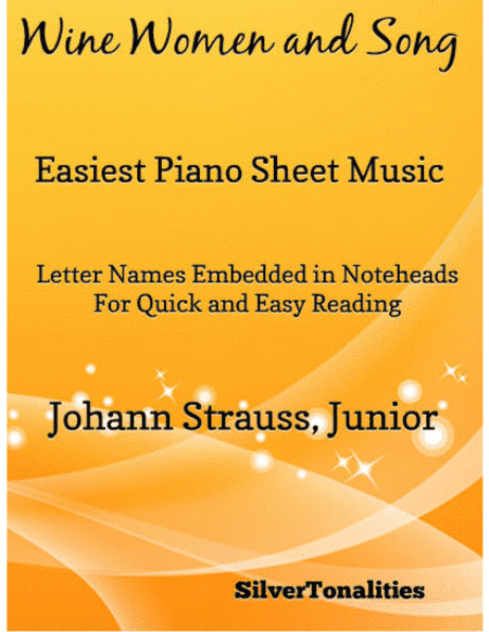 Wine Women and Song Opus 333 Easiest Piano Sheet Music (arr. SilverTonalities)