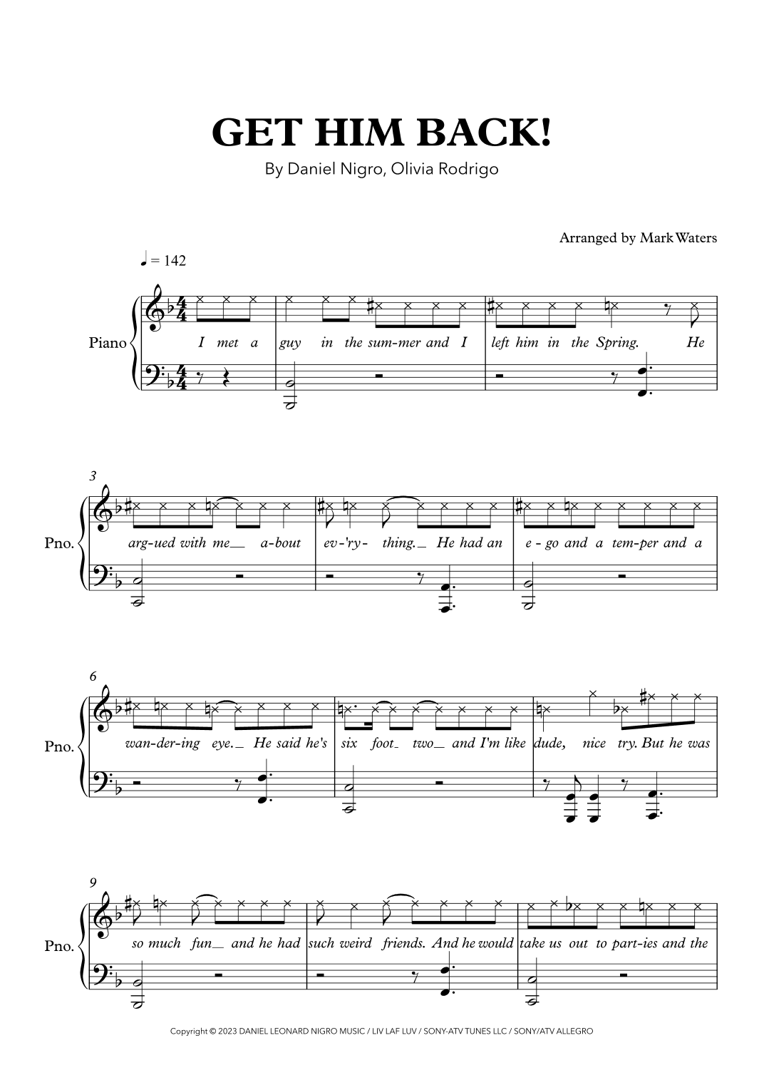 Get Him Back! (arr. Mark Waters)