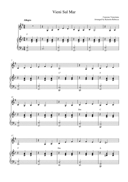 Vieni Sul Mar (arr. Kaiserin Rebecca)