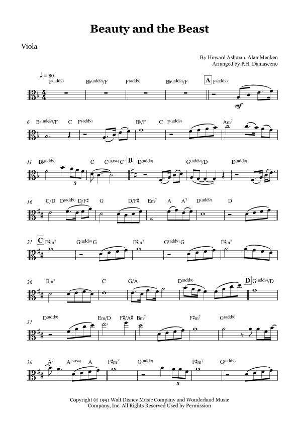 Beauty And The Beast (arr. P.H. Damasceno)