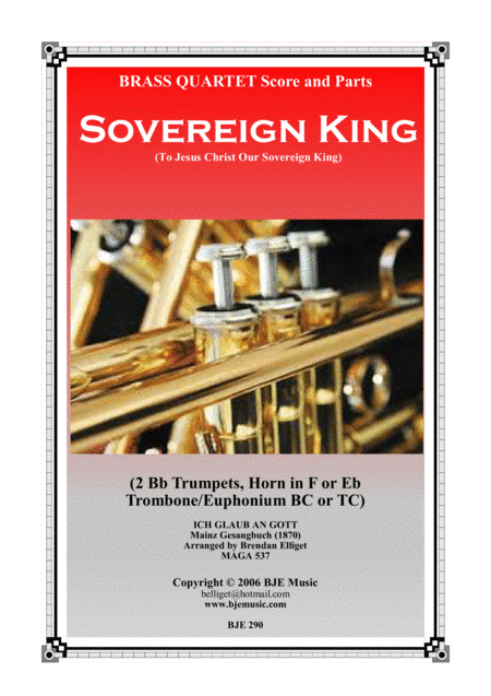 Sovereign King - Brass Quartet Score and Parts PDF (arr. Brendan Elliget MAGA 537)