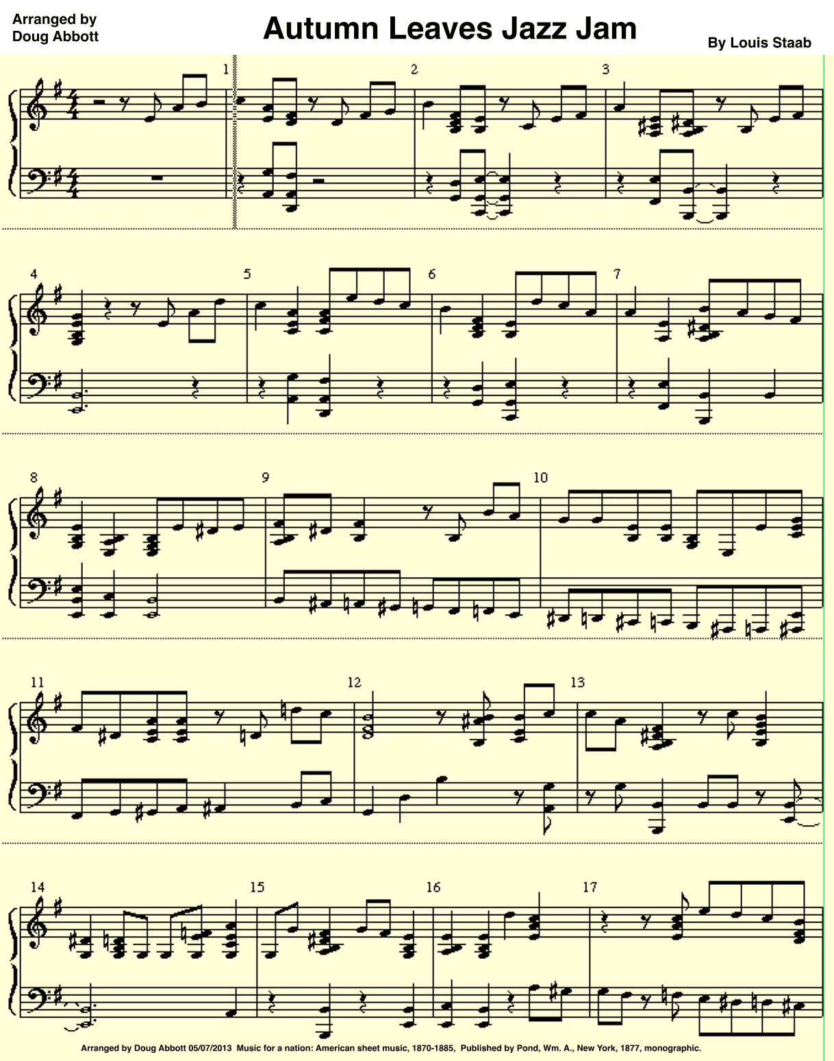 Autumn Leaves Jazz Jam (arr. Doug Abbott)