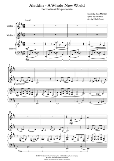 A Whole New World (from 'Aladdin') (arr. Edwin Sung)