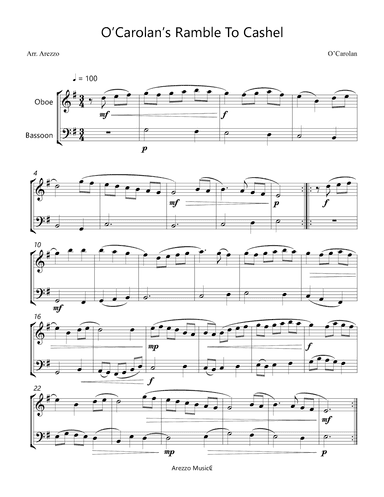 Clergy's Lamentation - for Oboe and Bassoon (arr. Arezzo Music)