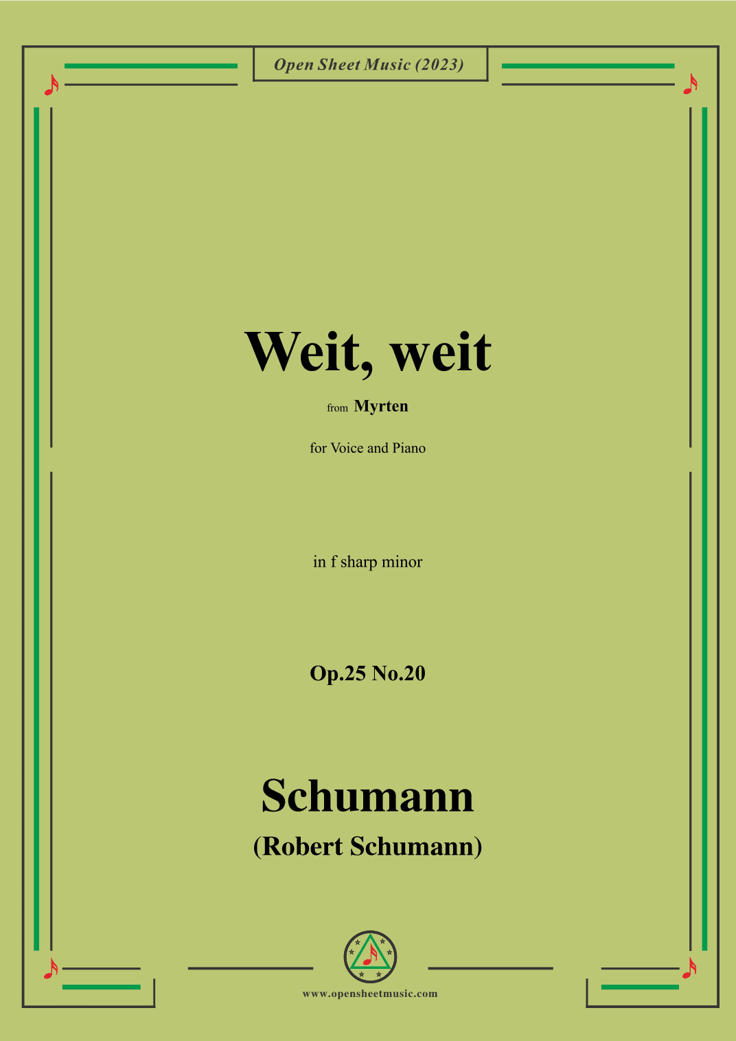 R. Schumann-Weit,weit,Op.25 No.20,from Myrten,in f sharp minor (arr. OSM Press)