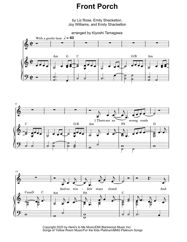 Front Porch (arr. Kiyoshi Tamagawa)