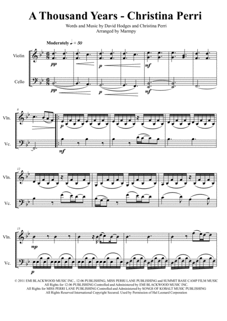 A Thousand Years (arr. Marmpy)