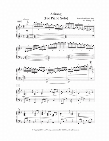 Arirang 아리랑 (For Piano Solo)
